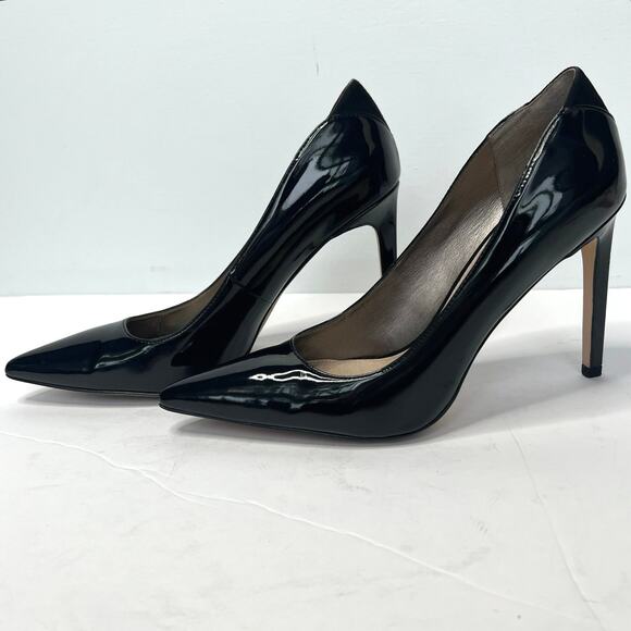 Sam Edleman 8.5 Dea Pointed Toe Black Patent Leather Pump Stiletto High Heels - Picture 9 of 9